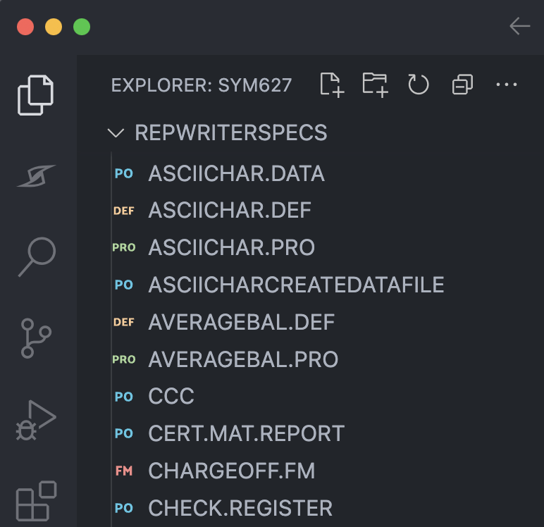 VS Code Explorer with the PowerOn Pro file icon theme enabled